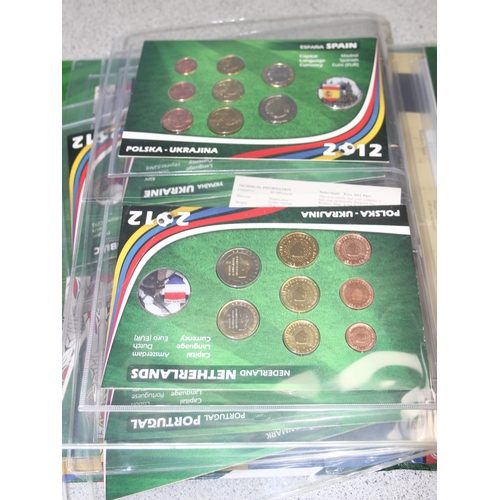 1249 - Euro 2012 commemorative football coins in albums, mainly Euros