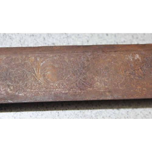 1468 - A vintage Great Knights Battle Sword copy, likely Spanish, approx 107cm long