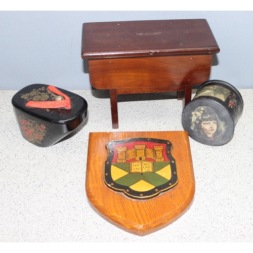 293 - Qty of assorted antique and later boxes to inc lacquer and other wooden items