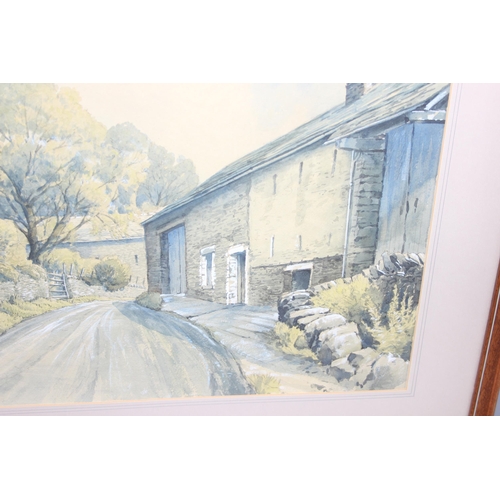 481 - J. Ingham-Riley (British XX), high quality watercolour depicting rural cottages, signed, approx 72cm... 