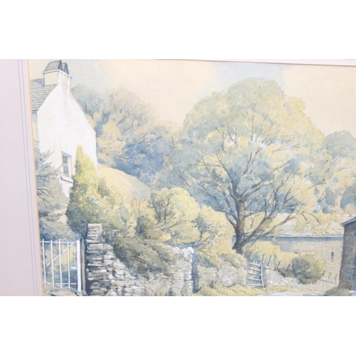 481 - J. Ingham-Riley (British XX), high quality watercolour depicting rural cottages, signed, approx 72cm... 