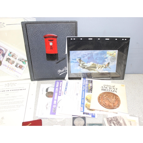 1253 - Qty of commemorative coins, coins covers etc, many in packaging etc