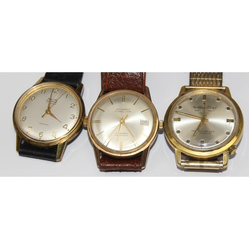 1339 - 3 vintage watches with gold plated cases, Avia Olympic, Ingersol Automatic & Matthey-Doret Electroni... 