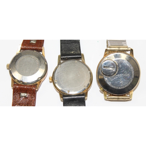 1339 - 3 vintage watches with gold plated cases, Avia Olympic, Ingersol Automatic & Matthey-Doret Electroni... 