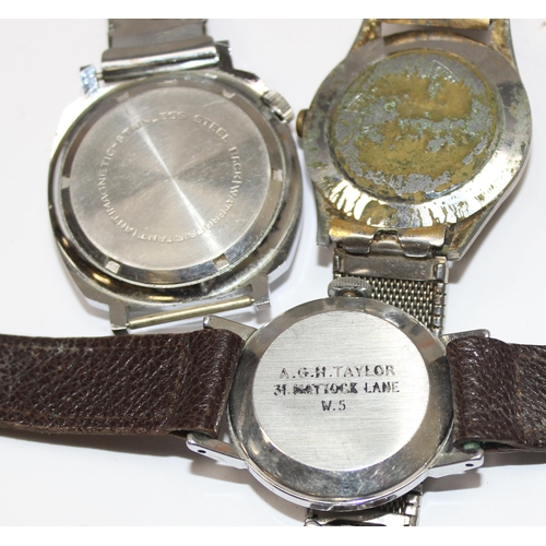 1341 - 3 vintage mechanical watches with steel cases, Buler, Larex Luxury & Kelton