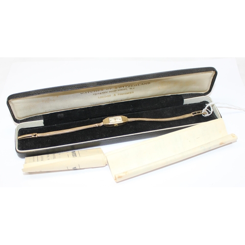 1342 - 9ct gold cased Rotary watch with 9ct gold strap, marked for Birmingham 1964, approx 12.57g gross inc... 