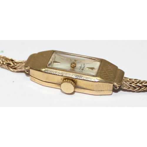 1342 - 9ct gold cased Rotary watch with 9ct gold strap, marked for Birmingham 1964, approx 12.57g gross inc... 