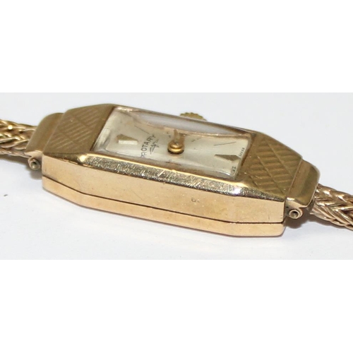 1342 - 9ct gold cased Rotary watch with 9ct gold strap, marked for Birmingham 1964, approx 12.57g gross inc... 