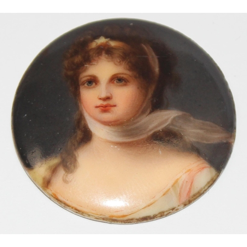 1660A - A superb quality hand painted porcelain plaque depicting a classical female figure, 19th century, se... 