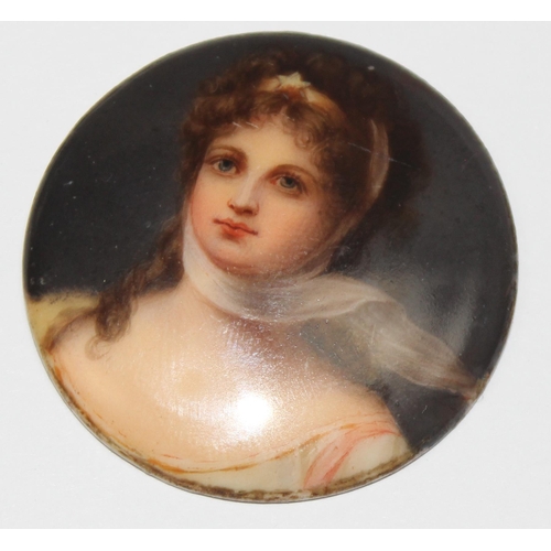 1660A - A superb quality hand painted porcelain plaque depicting a classical female figure, 19th century, se... 