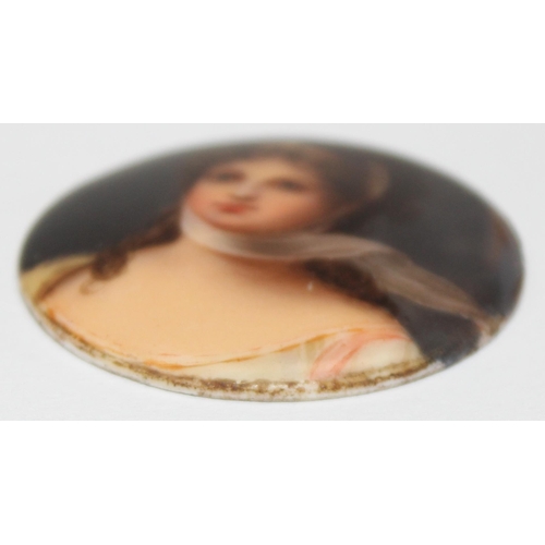 1660A - A superb quality hand painted porcelain plaque depicting a classical female figure, 19th century, se... 