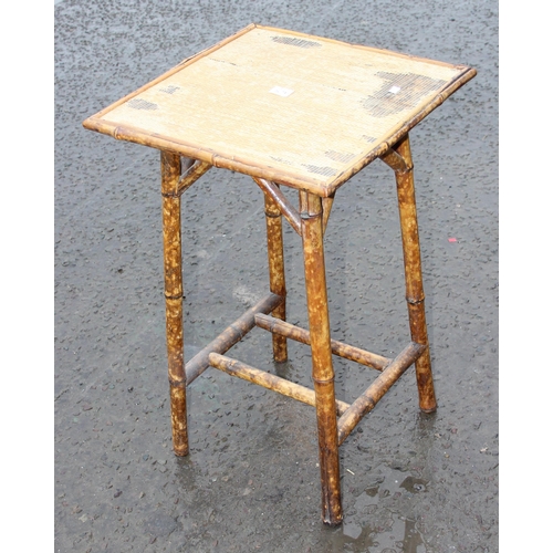 59A - A Victorian period Aesthetic Movement bamboo side table, approx 45cm square x 71cm tall