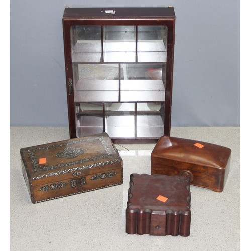 294 - Qty of assorted wooden and other boxes, antique and later to inc a Garrards cufflink box etc