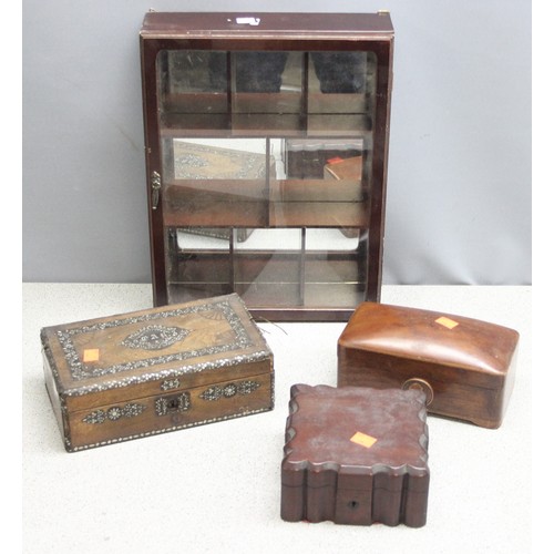 294 - Qty of assorted wooden and other boxes, antique and later to inc a Garrards cufflink box etc