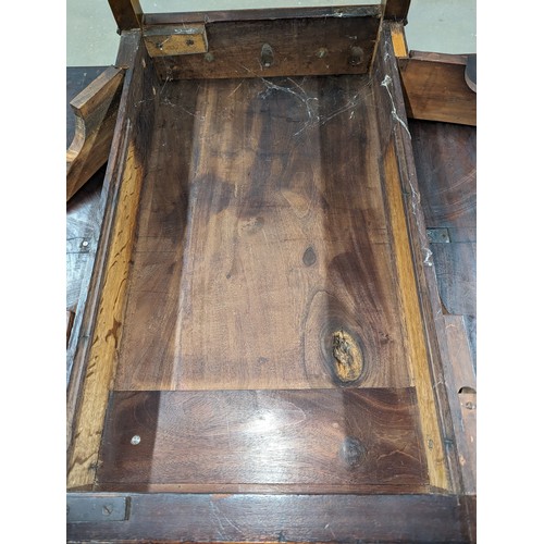 11 - A 19th century mahogany dropleaf table with various inlay and single drawer, approx 95cm (48cm when ... 