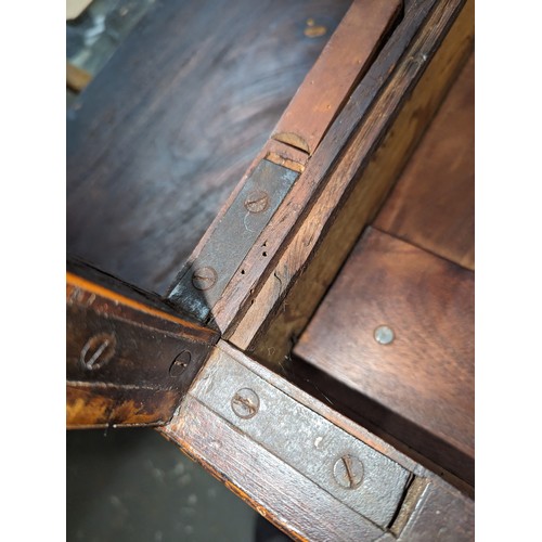 11 - A 19th century mahogany dropleaf table with various inlay and single drawer, approx 95cm (48cm when ... 