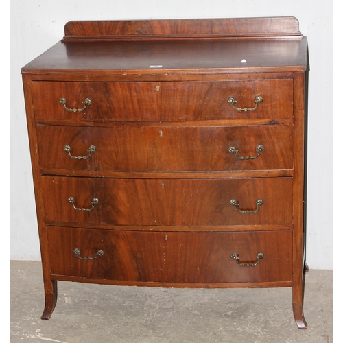 18 - Vintage mahogany 4 drawer chest of drawers, approx 91cm wide x 51cm deep x 102cm tall