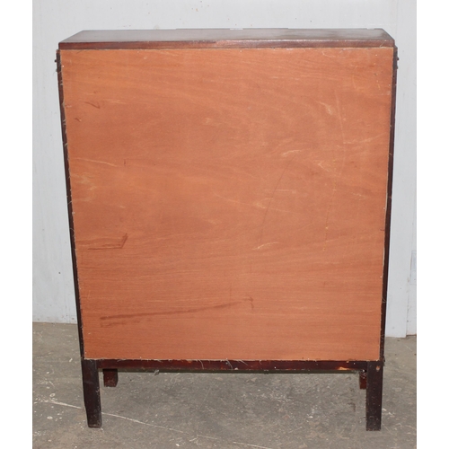 20 - Art Deco period glazed mahogany display cabinet with glass shelves, approx 93cm wide x 34cm deep x 1... 