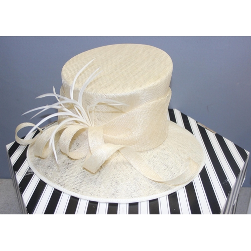 203 - 6 ladies Royal Ascot dress hats or wedding hats by Mandy Marsh, Gladys Falloon, 2 boxes