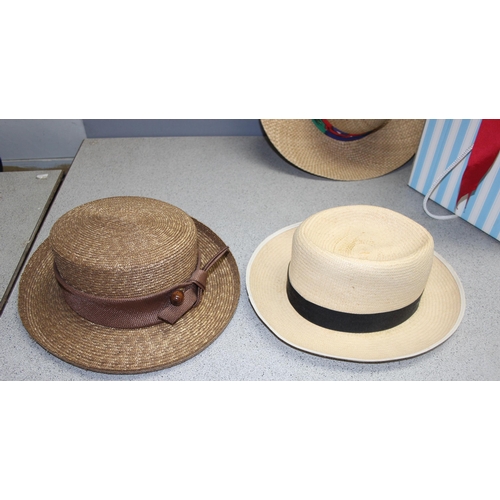 208 - 7 ladies Royal Ascot dress hats or wedding hats by Peter Betterly, Frederick Fox etc, 1 box