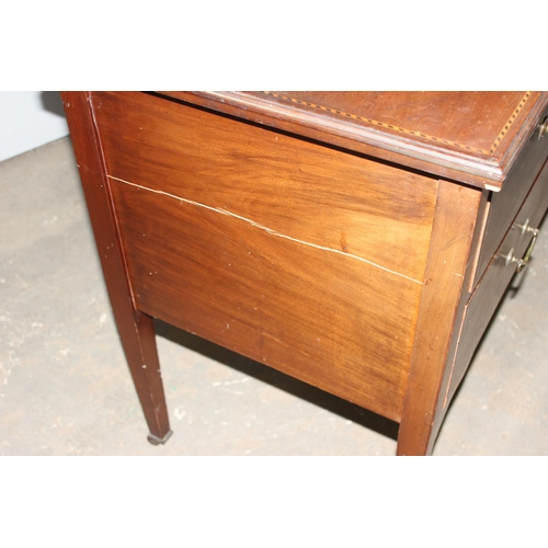 22 - Edwardian dressing table with mirror, approx 107cm wide x 52cm deep x 153cm tall