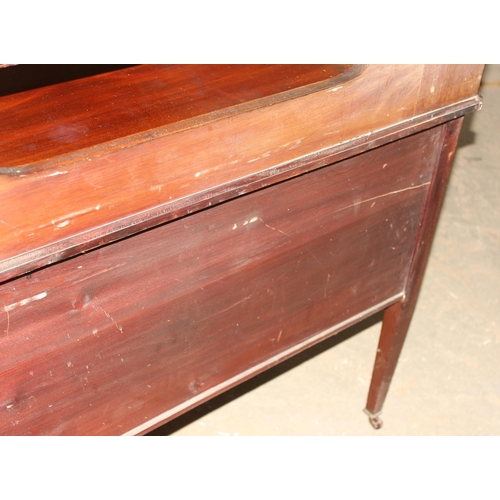 22 - Edwardian dressing table with mirror, approx 107cm wide x 52cm deep x 153cm tall