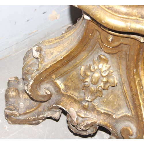 230 - A highly impressive vintage carved giltwood standard lamp, approx 143cm tall