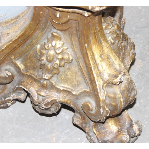 230 - A highly impressive vintage carved giltwood standard lamp, approx 143cm tall