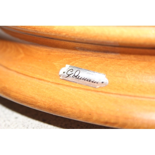 240 - 2 table lamp bases, one bronze effect with family scene by Genesis Fine Arts and a Guiseppe Armani l... 