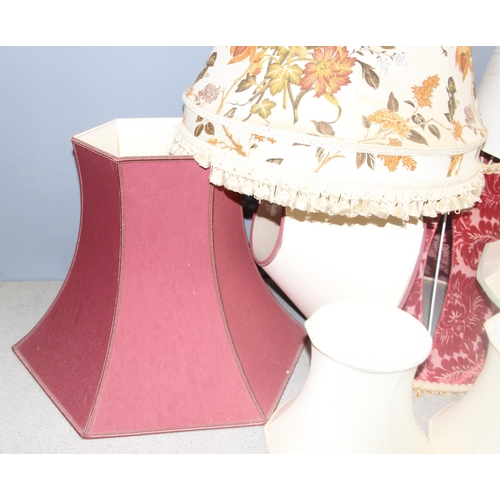 244 - Qty of lampshades of various designs and sizes, largest approx 41cm tall