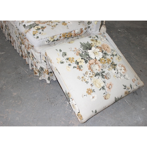 29 - A vintage floral patterned Knoll or Knole sofa with drop ends, approx 164cm wide x 79cm deep x 119cm... 