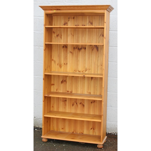 80 - A large modern pine bookcase, approx 85cm wide x 38cm deep x 188cm tall