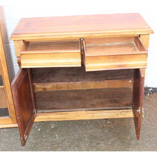 82 - 19th century mahogany bookcase with glazed door top, the base with 2 drawers over a cupboard, approx... 