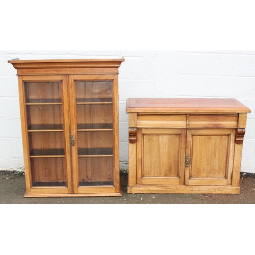 82 - 19th century mahogany bookcase with glazed door top, the base with 2 drawers over a cupboard, approx... 