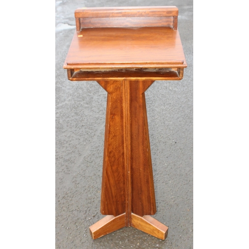 14 - Vintage mahogany lectern, approx 57cm wide x 42cm deep x 142cm tall