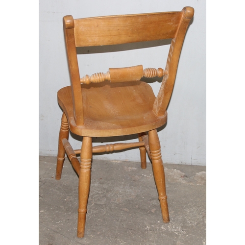 6 - A set of 4 vintage lightwood Oxford kitchen chairs, each approx 44cm wide x 44cm deep x 91cm tall