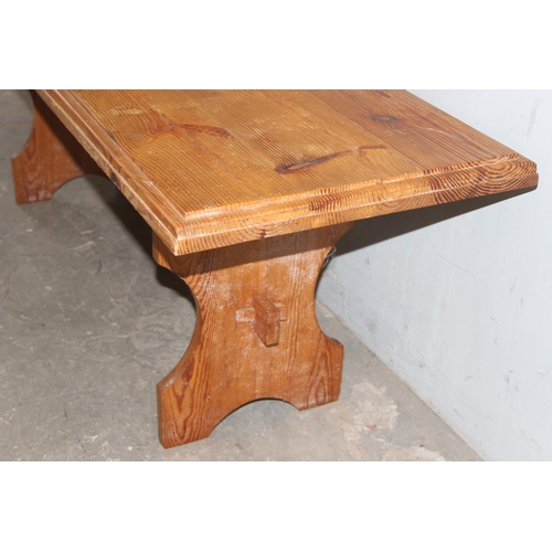 35 - Vintage pine bench, approx 145cm wide x 45cm deep x 50cm tall