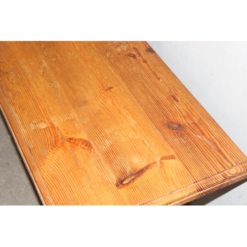 35 - Vintage pine bench, approx 145cm wide x 45cm deep x 50cm tall