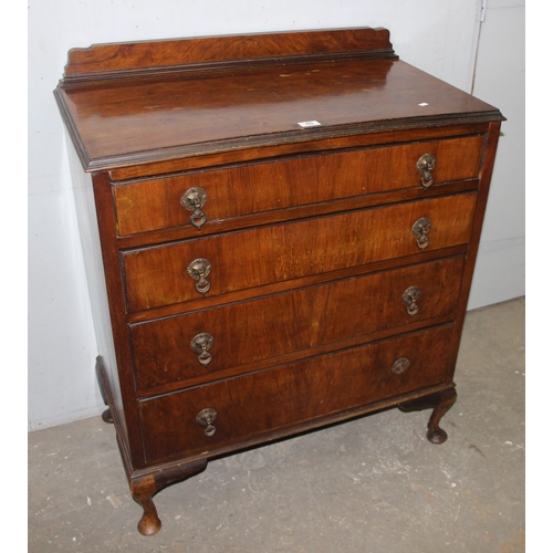 40 - A Queen Anne style 4 drawer chest of drawers, approx 86cm wide x 47cm deep x 104cm tall