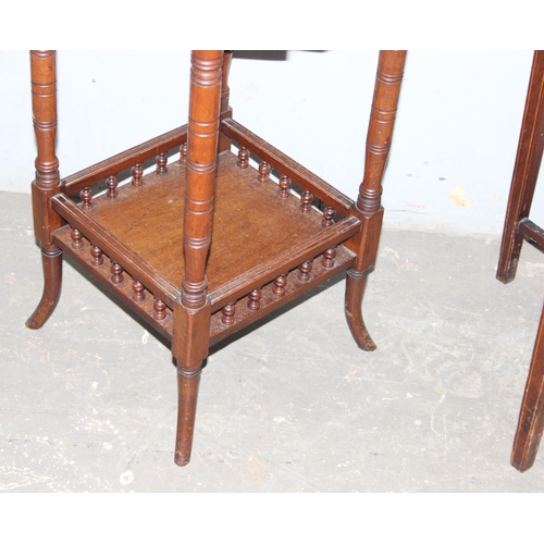 48 - 2 Edwardian mahogany side tables, the largest approx 52cm wide x 52cm deep x 66cm tall, one AF