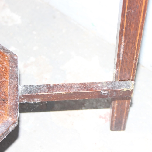 48 - 2 Edwardian mahogany side tables, the largest approx 52cm wide x 52cm deep x 66cm tall, one AF