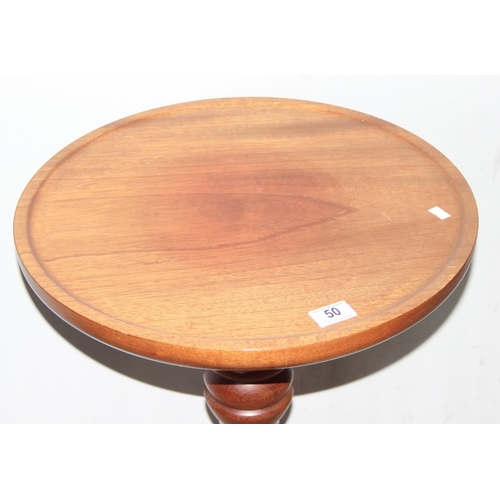 50 - A small wooden jardiniere stand or wine table with turned wooden support, approx 46cm wide x 46cm de... 