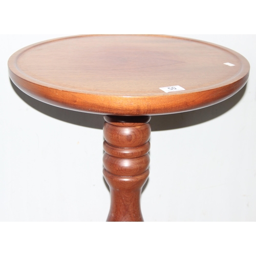 50 - A small wooden jardiniere stand or wine table with turned wooden support, approx 46cm wide x 46cm de... 