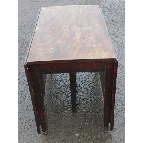 65 - An antique mahogany dropleaf table, approx 190cm wide x 118cm deep x 73cm tall when raised