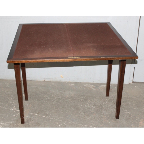 70 - Mid-20th century Air Ministry card table with lined interior, marked for 1953 by Liss Brothers, appr... 