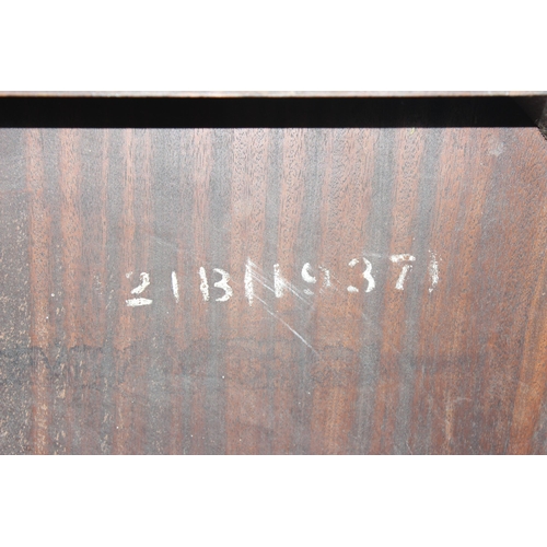 70 - Mid-20th century Air Ministry card table with lined interior, marked for 1953 by Liss Brothers, appr... 