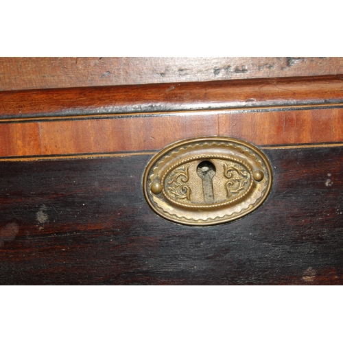 73 - A large antique Sheraton Revival inlaid bureau bookcase with astral glazed top and 3 drawer base, ap... 