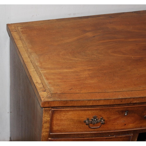 117 - A 19th century mahogany kneehole desk of 8 drawer construction with Georgian style brass handles, ap... 