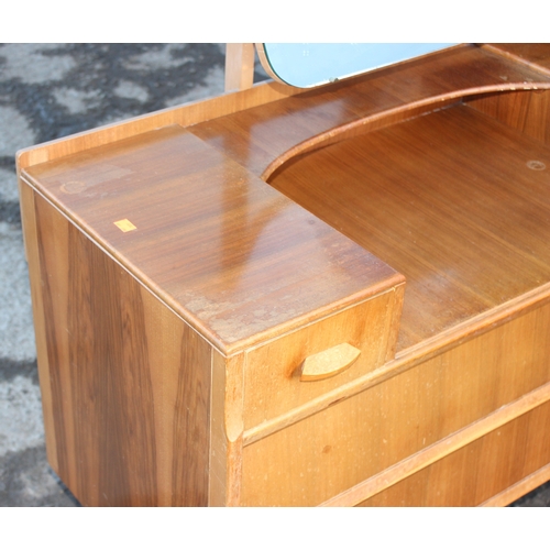 123 - A retro mid-century Avalon Yatton 4 drawer dressing table, approx 100cm wide x 43cm deep x 143cm tal... 