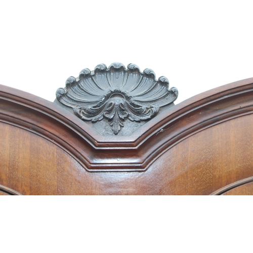 135 - An early 20th century glazed mahogany display cabinet on cabriole legs, approx 107cm W x 36cm D x 86... 